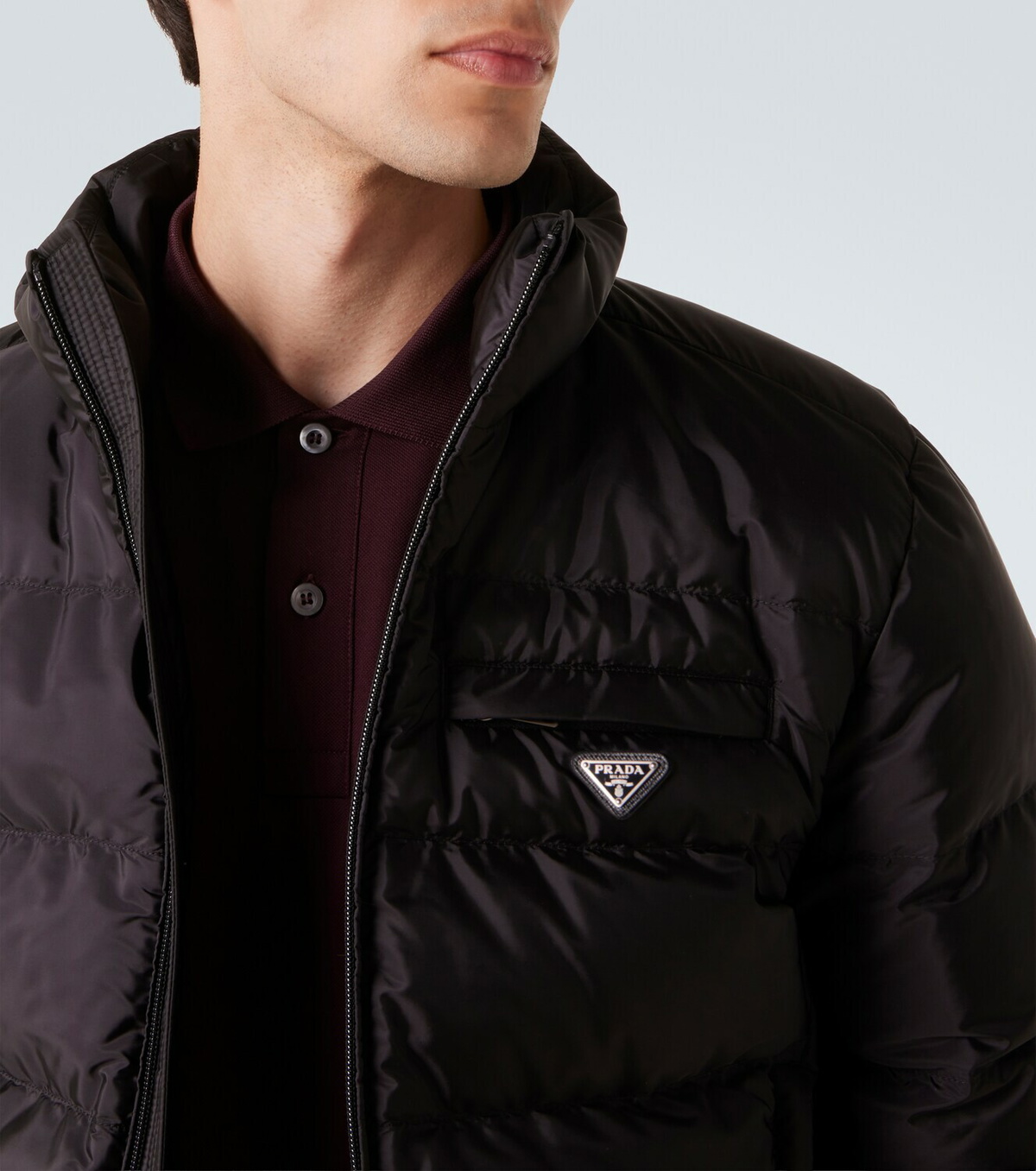 Prada Logo quilted down jacket