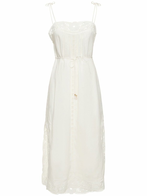 Photo: ZIMMERMANN - August Broderie Linen Midi Slip Dress