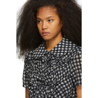 Chika Kisada Black and White Check Ruched Blouse