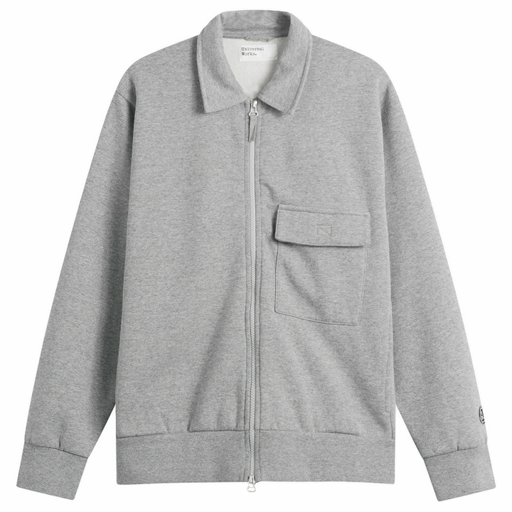 Photo: Universal Works Men's TylerZip Sweat Jacket in Grey Marl