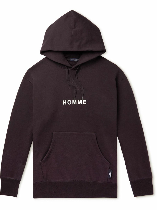 Photo: Comme des Garçons HOMME - Logo-Print Cotton-Jersey Hoodie - Black