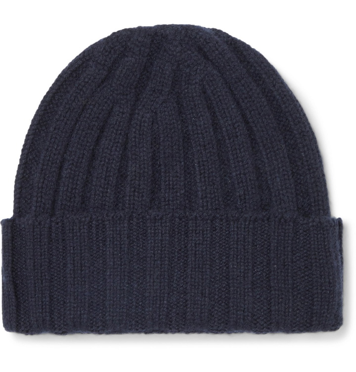 Photo: Rubinacci - Ribbed Cashmere Beanie - Blue