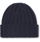 Rubinacci - Ribbed Cashmere Beanie - Blue