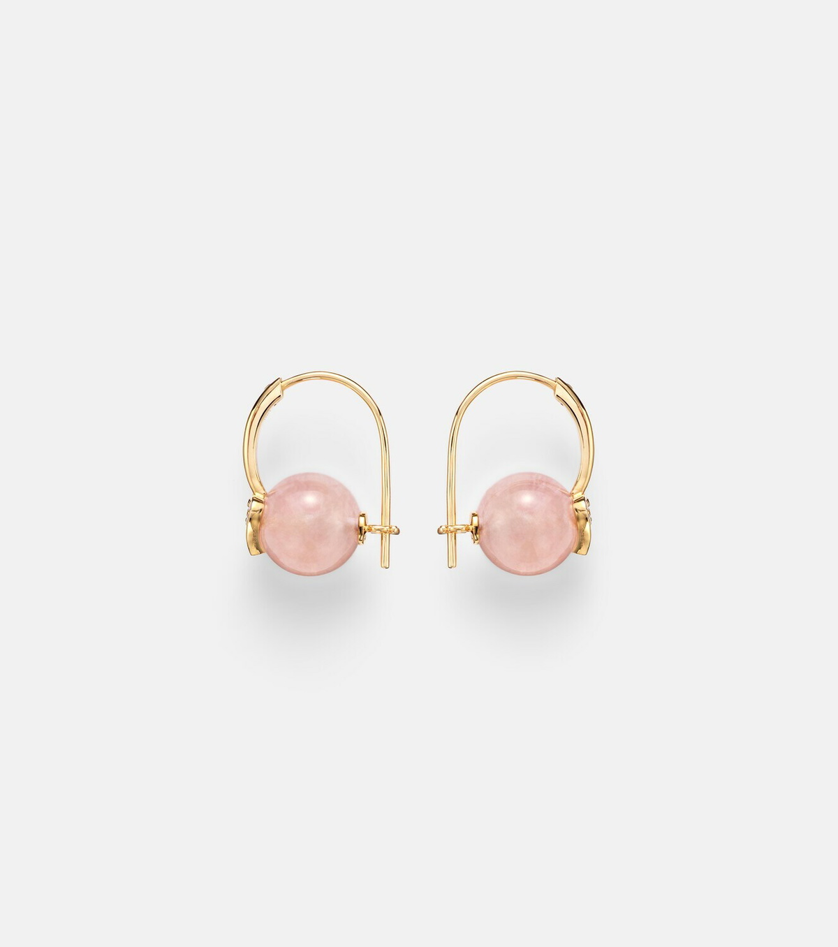 Sydney Evan 14kt gold (585/1000) earrings with diamonds and morganites