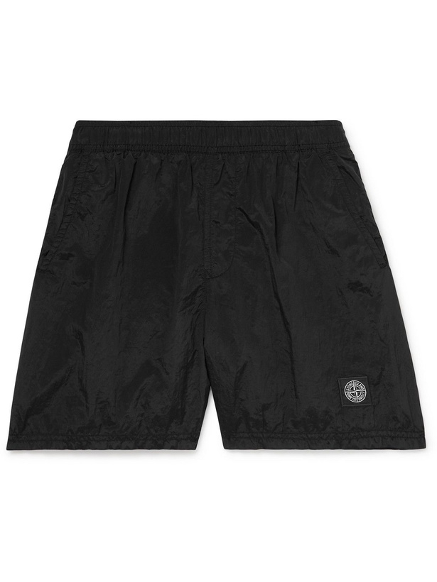 Photo: Stone Island - Mid-Length Logo-Appliquéd ECONYL Swim Shorts - Black