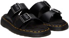 Dr. Martens Black Josef Leather Buckle Slide Sandals