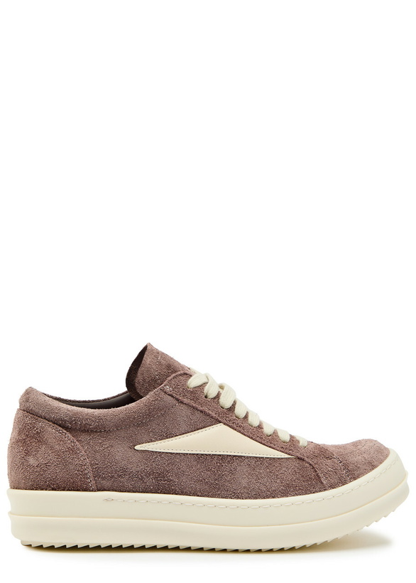 Photo: Rick Owens Vintage Panelled Brushed Suede Sneakers Taupe