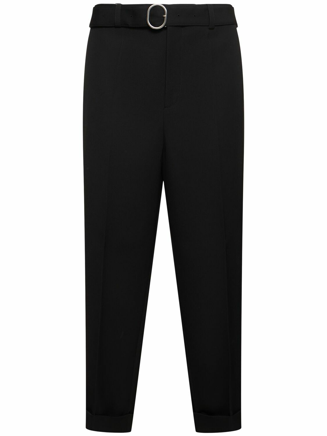 JIL SANDER Relaxed Fit Wool Gabardine Cropped Pants