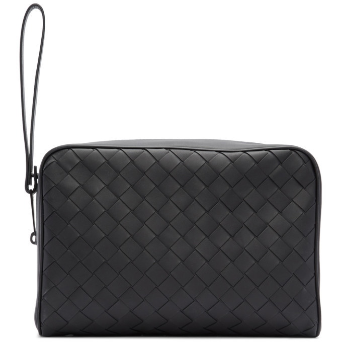 Photo: Bottega Veneta Black Intrecciato Pouch