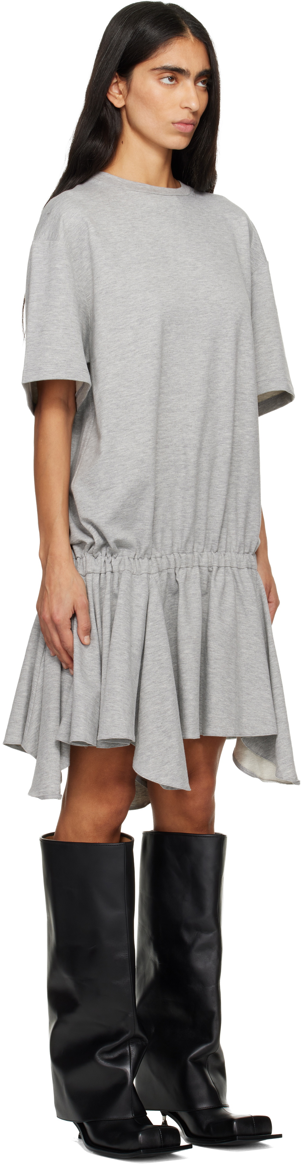 FIDAN NOVRUZOVA Gray Rhea T-Shirt Minidress