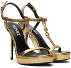 Versace Gold Medusa '95 Metallic Heeled Sandals