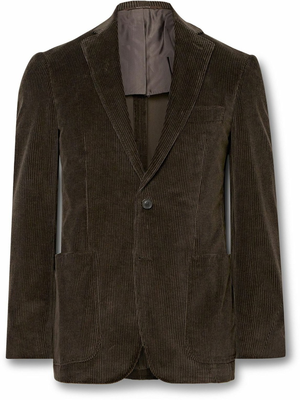 Photo: Canali - Kei Unstructured Cotton-Blend Corduroy Blazer - Brown