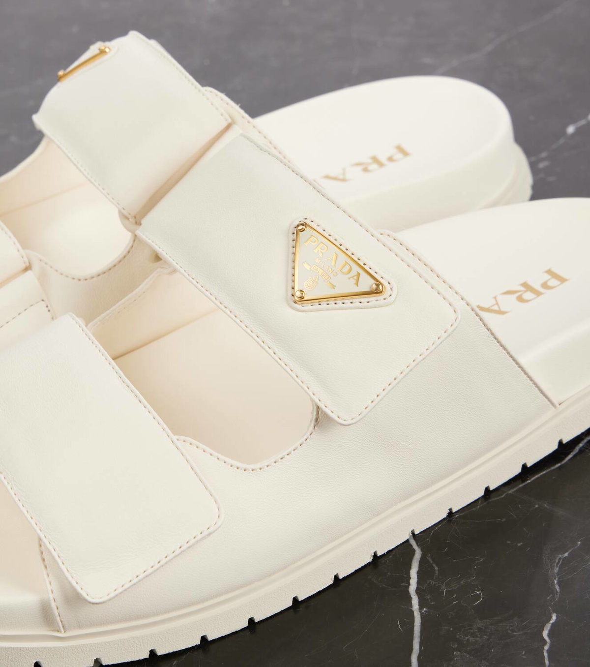 Prada Logo leather sandals Prada