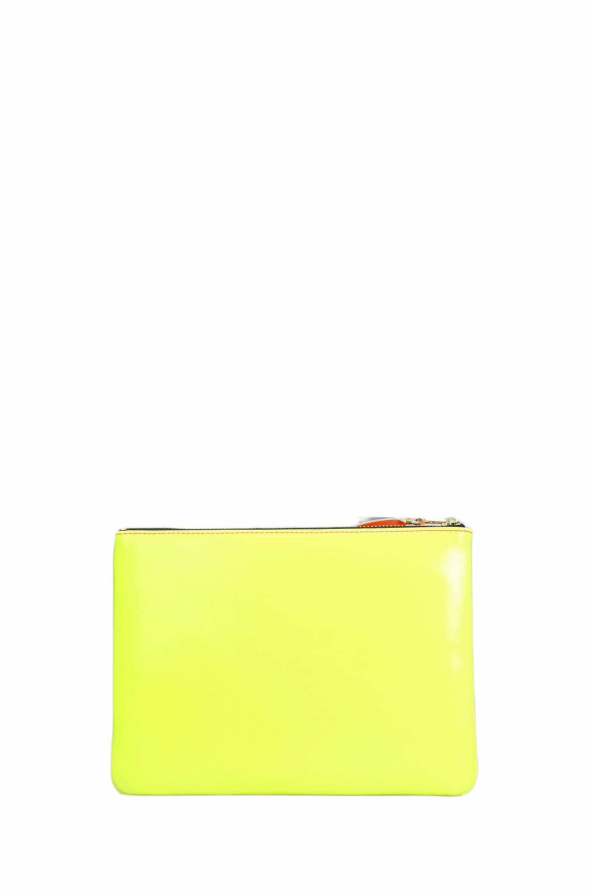 Comme des Garçons Wallet Clutch In Rose-pink Leather