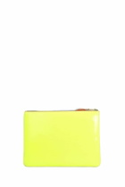 Comme des Garçons Wallet Clutch In Rose-pink Leather