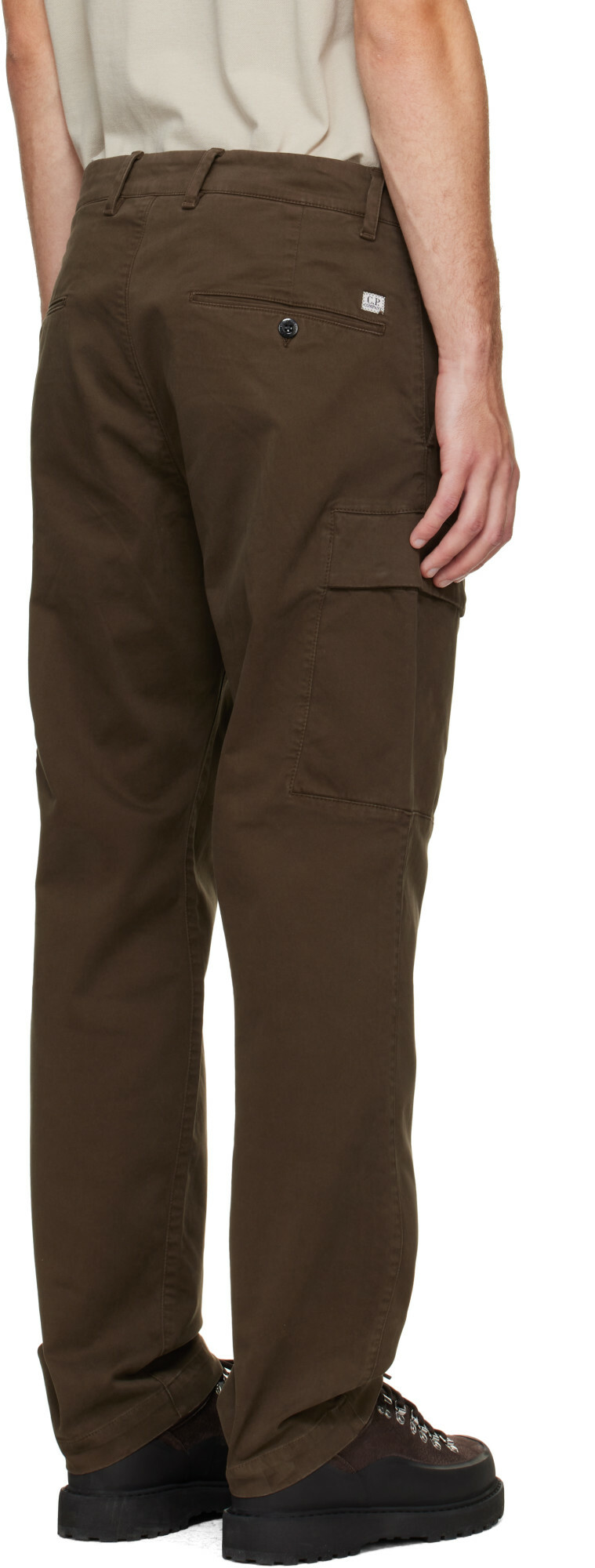 C.P. Company Khaki Stretch Sateen Regular Cargo Pants