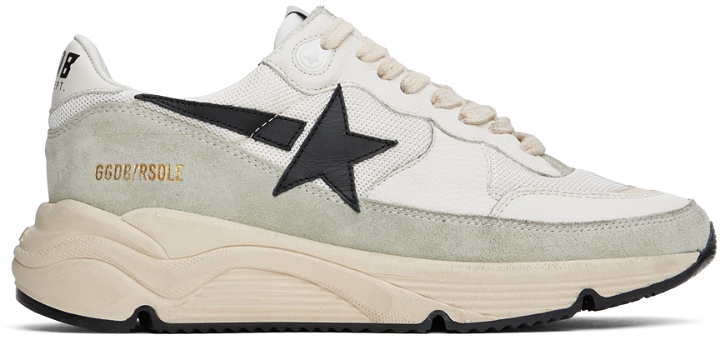 Photo: Golden Goose White & Gray Running Sole Sneakers