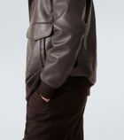 Gabriela Hearst Shearling-trimmed leather bomber jacket