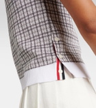 Thom Browne 4-Bar checked silk and cotton top
