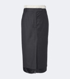 Róhe Paneled virgin wool pencil skirt