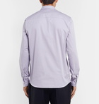 AMI - Logo-Appliquéd Cotton-Twill Shirt - Men - Lilac