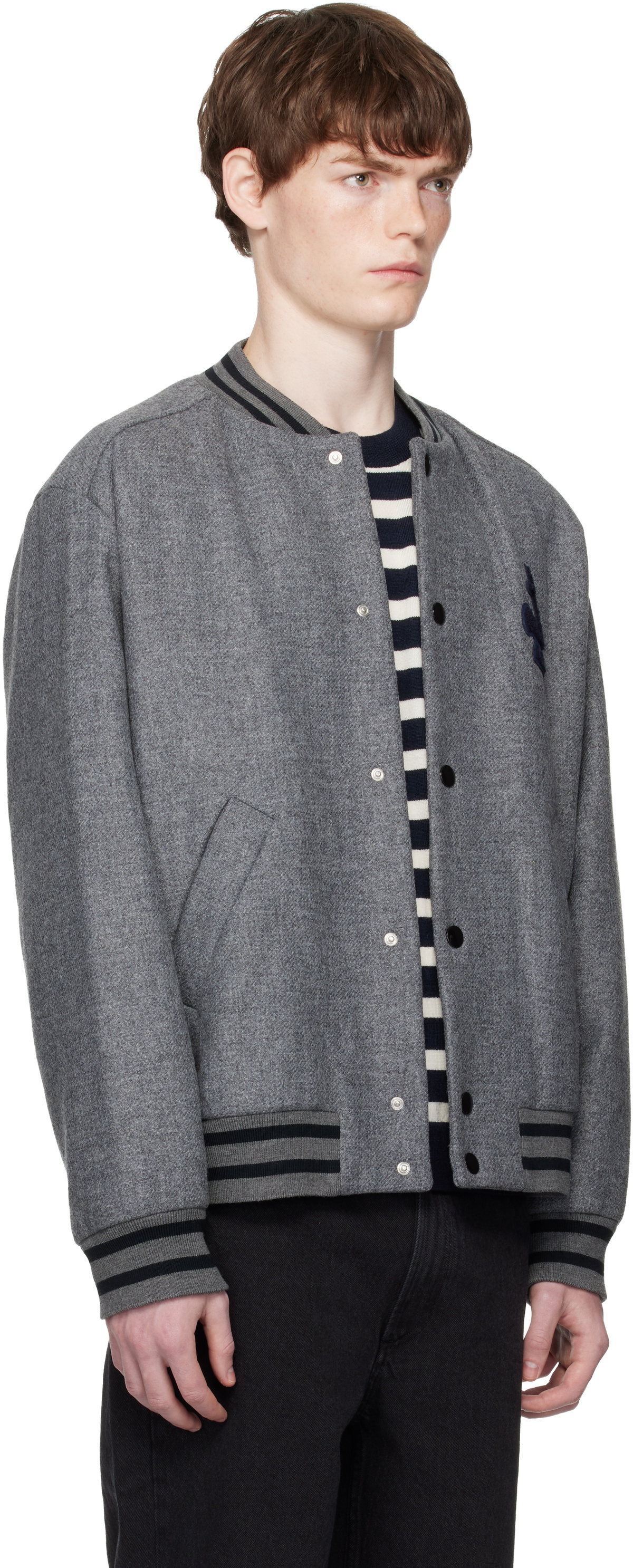 A.P.C. Gray Micka Bomber Jacket