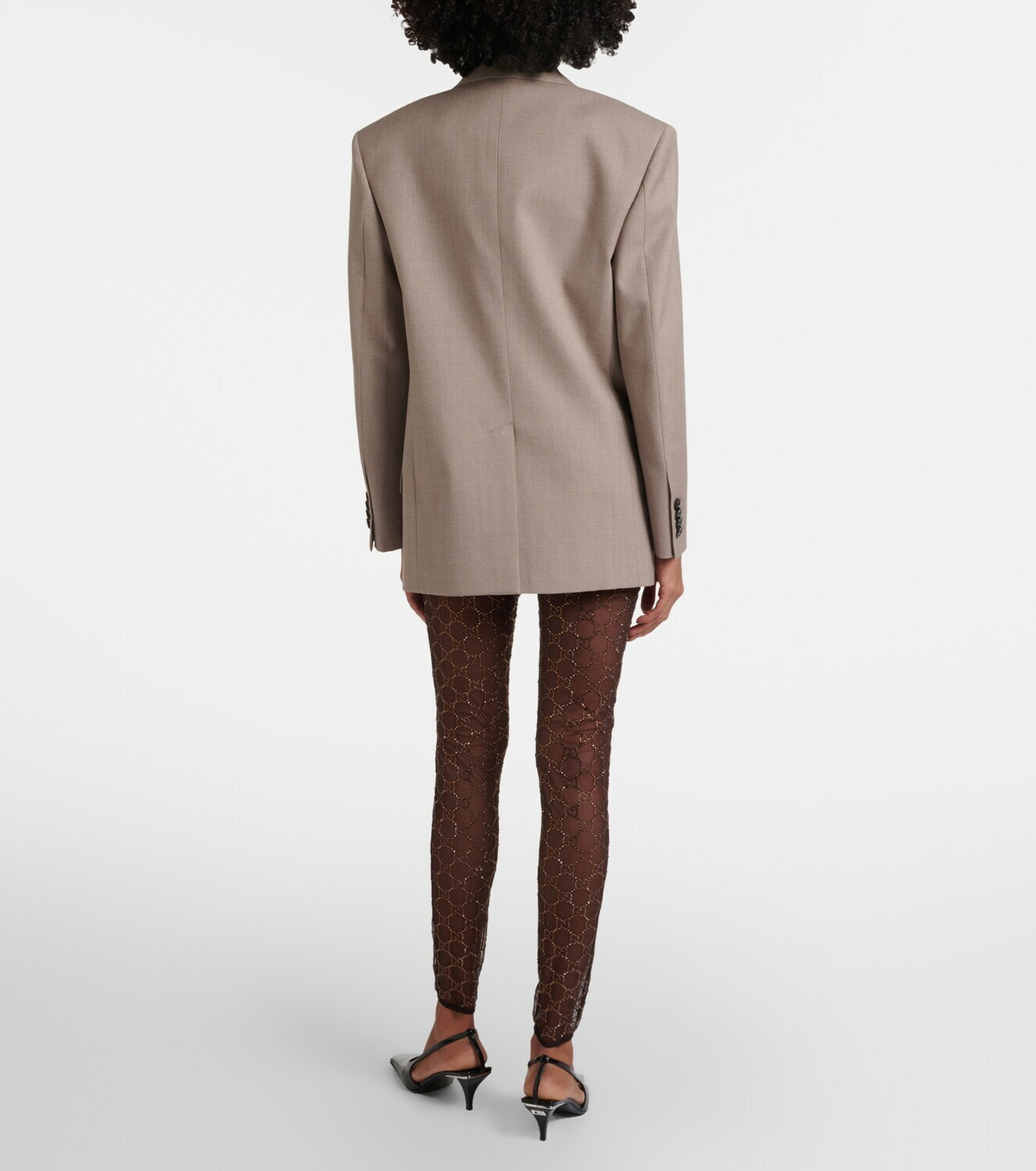 Gucci GG Crystal tulle leggings