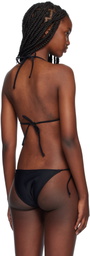 Matteau Black String Triangle Bikini Top