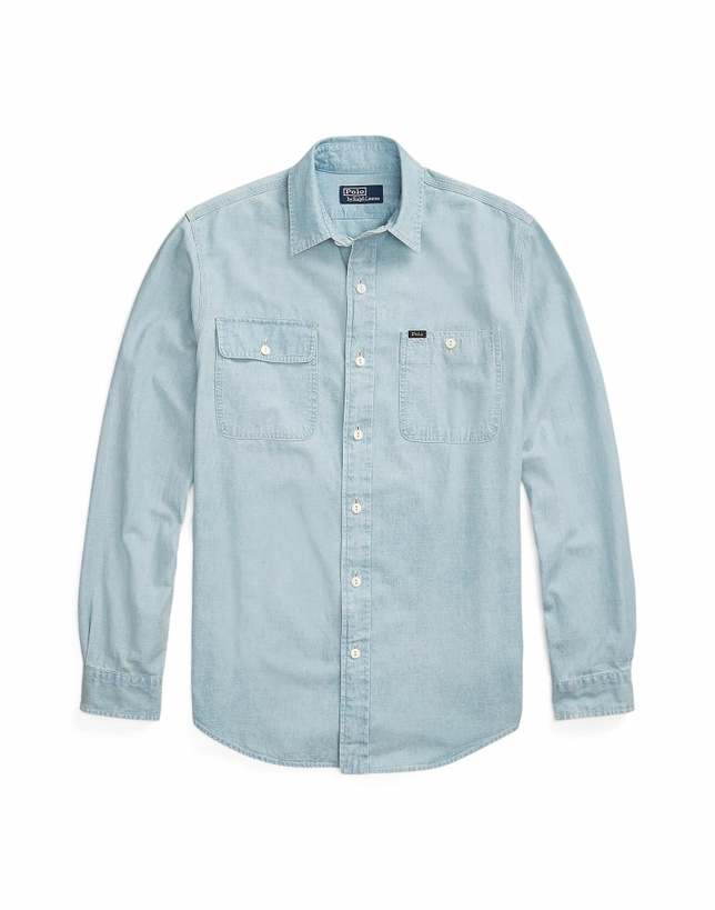 Photo: Polo Ralph Lauren Classic Fit Indigo Chambray Shirt Mens Shirt in Blue