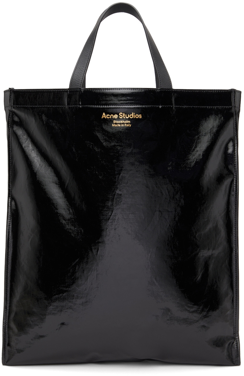Acne Studios Black Shiny Tote Acne Studios