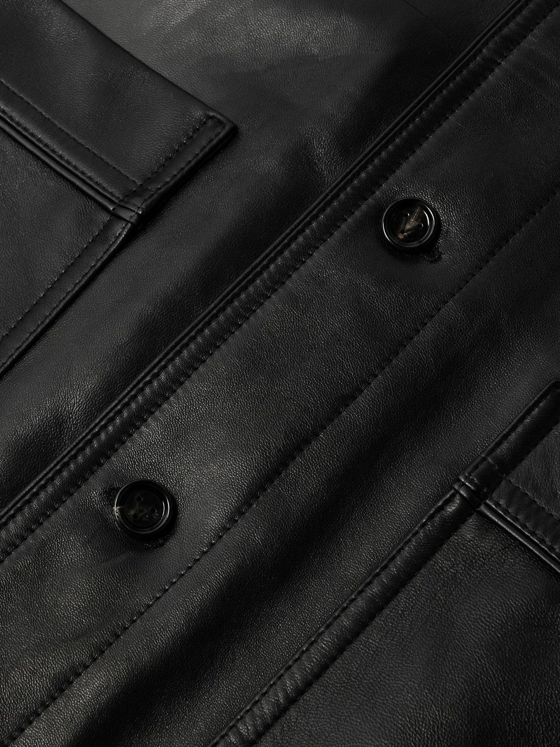 Bottega Veneta - Leather Overshirt - Black