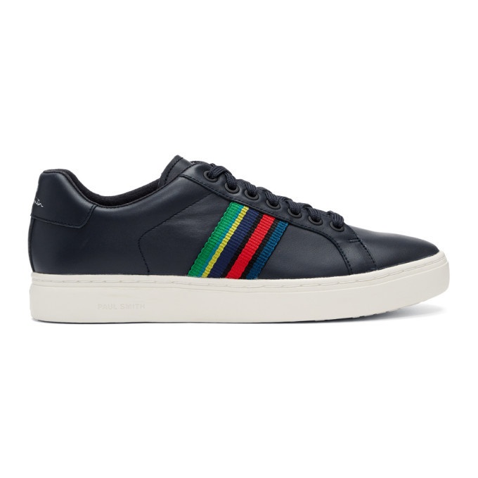 Photo: PS by Paul Smith Navy Lapin Multistripe Sneakers