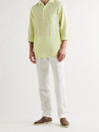 LORO PIANA - Andre Linen Half-Placket Shirt - Yellow