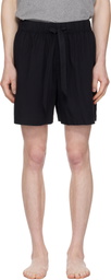 Tekla Black Poplin Pyjama Shorts
