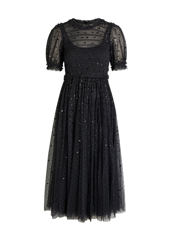 burgundy and gold evening dress Fitted Sequin Bodice Dress By Cinderella Divine -CM317 main image 1
