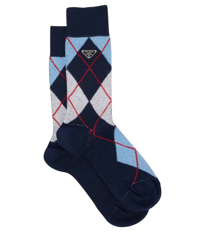 Photo: Prada Argyle cotton-blend jacquard socks