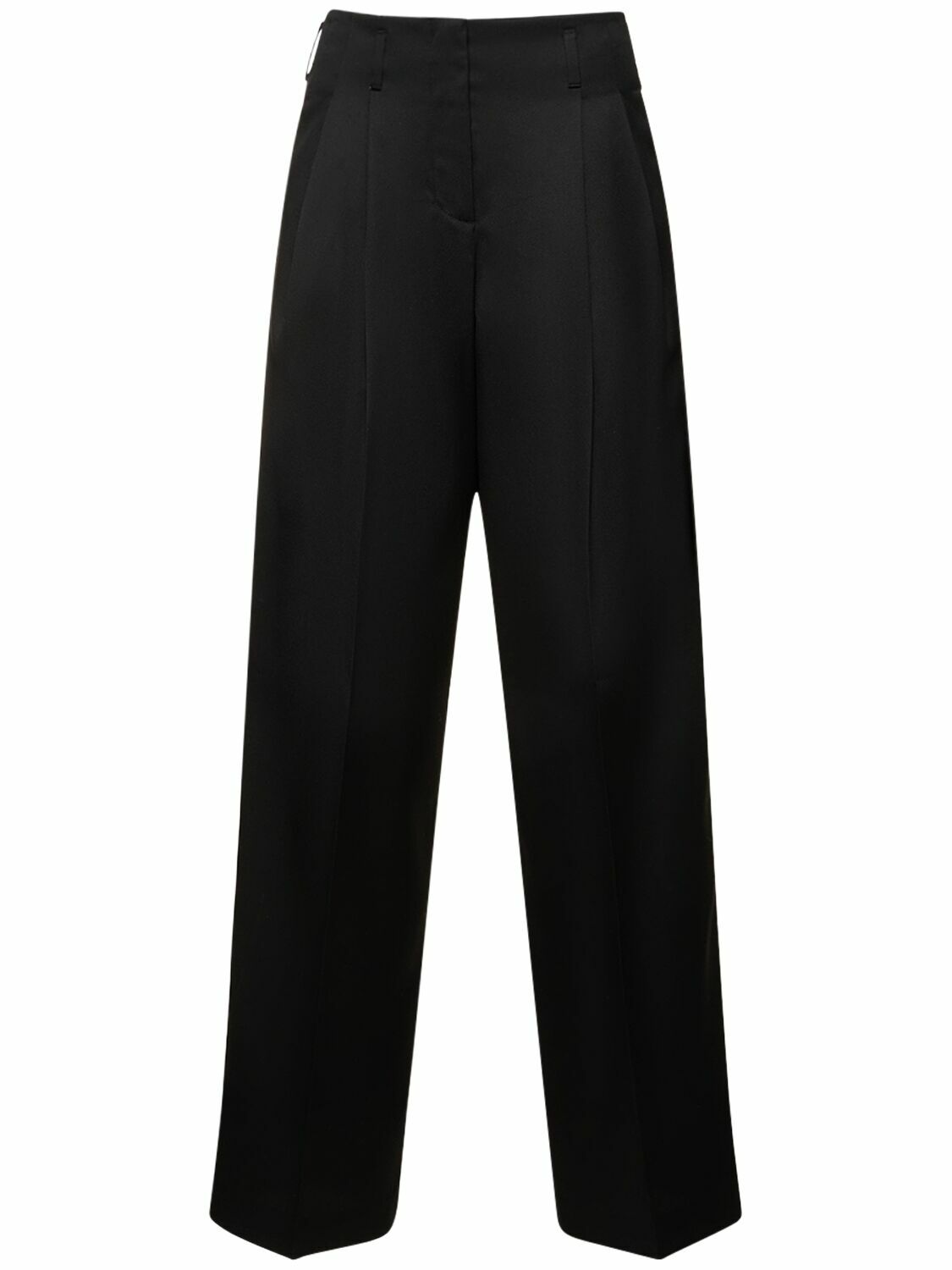 GOLDEN GOOSE - Golden Wide Leg Wool Gabardine Pants Golden Goose Deluxe ...