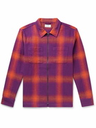 Saturdays NYC - Ryan Checked Cotton-Flannel Overshirt - Purple