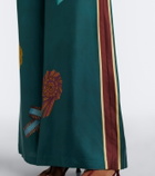 Alémais Rosette printed silk twill palazzo pants