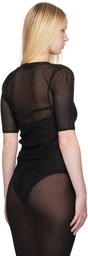 ALAINPAUL Black Knit Technical Cardigan