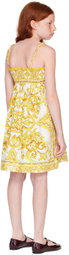 Dolce&Gabbana Kids White & Yellow Majolica Print Dress