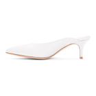Gianvito Rossi White Nappa Kitten Mules