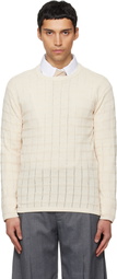 NULLUS Off-White Cube Texture Knit Sweater