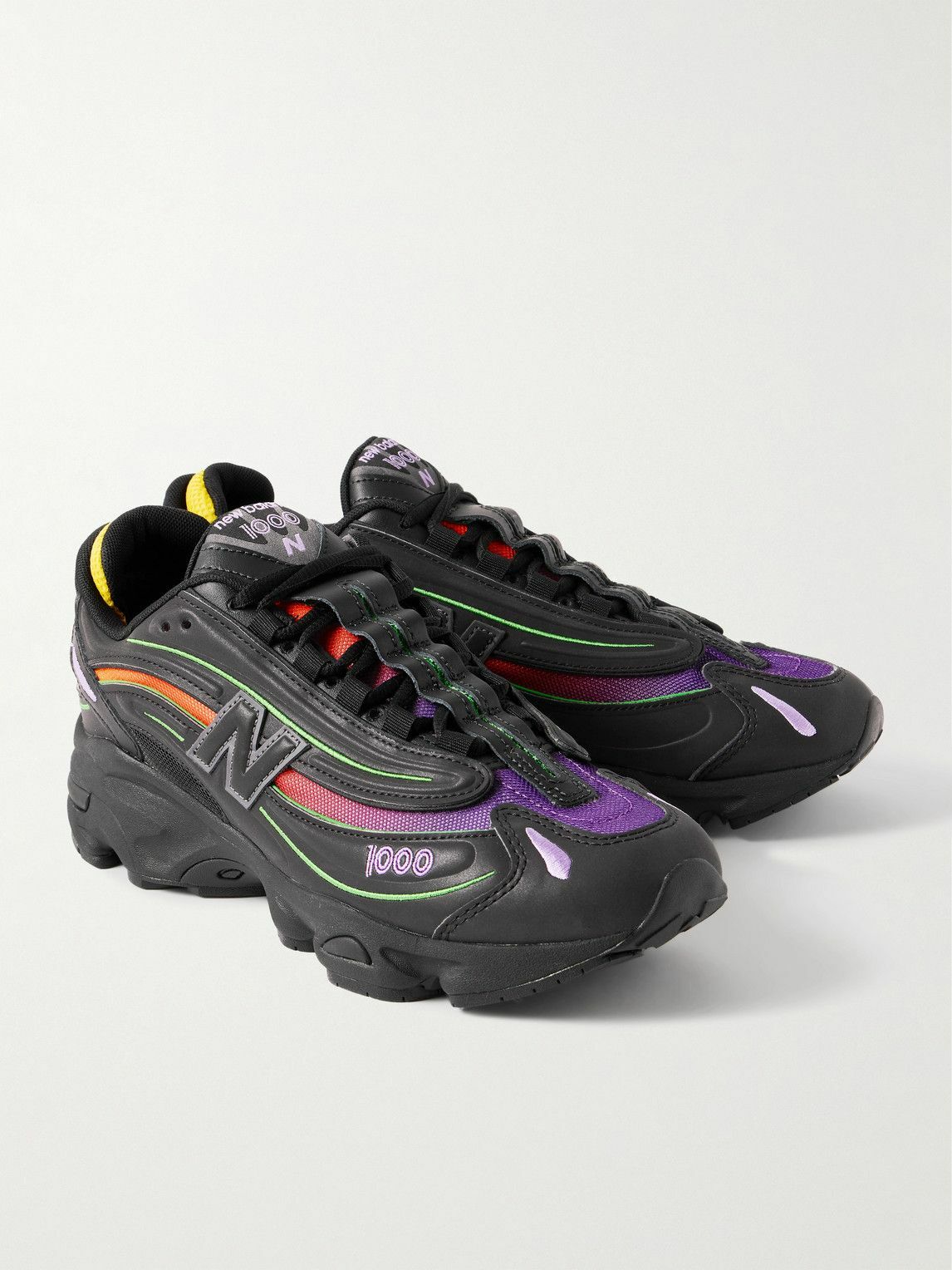 New Balance - M1000 Embroidered Faux Leather and Mesh