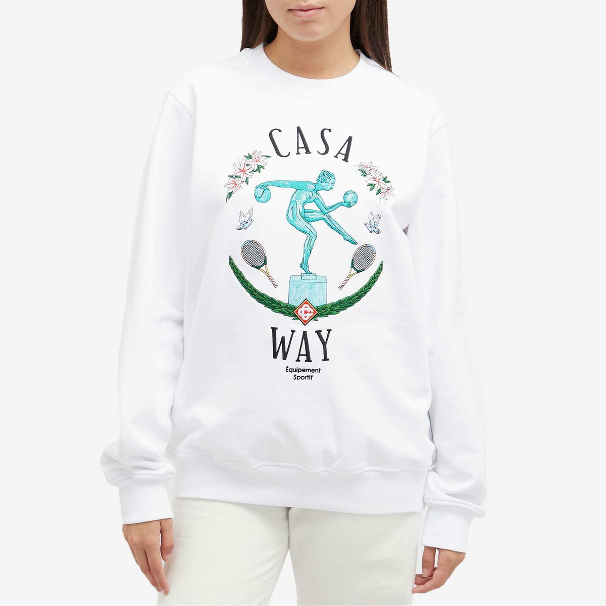 Casablanca Women's Statue En Marbre Sweatshirt in White