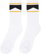 Rhude SSENSE Exclusive White Chevron Logo Socks