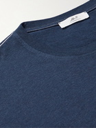 Mr P. - Contrast-Stitched Organic Cotton-Jersey T-Shirt - Blue