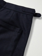 BODE - Snowdrop Straight-Leg Appliquéd Herringbone Wool-Blend Trousers - Blue