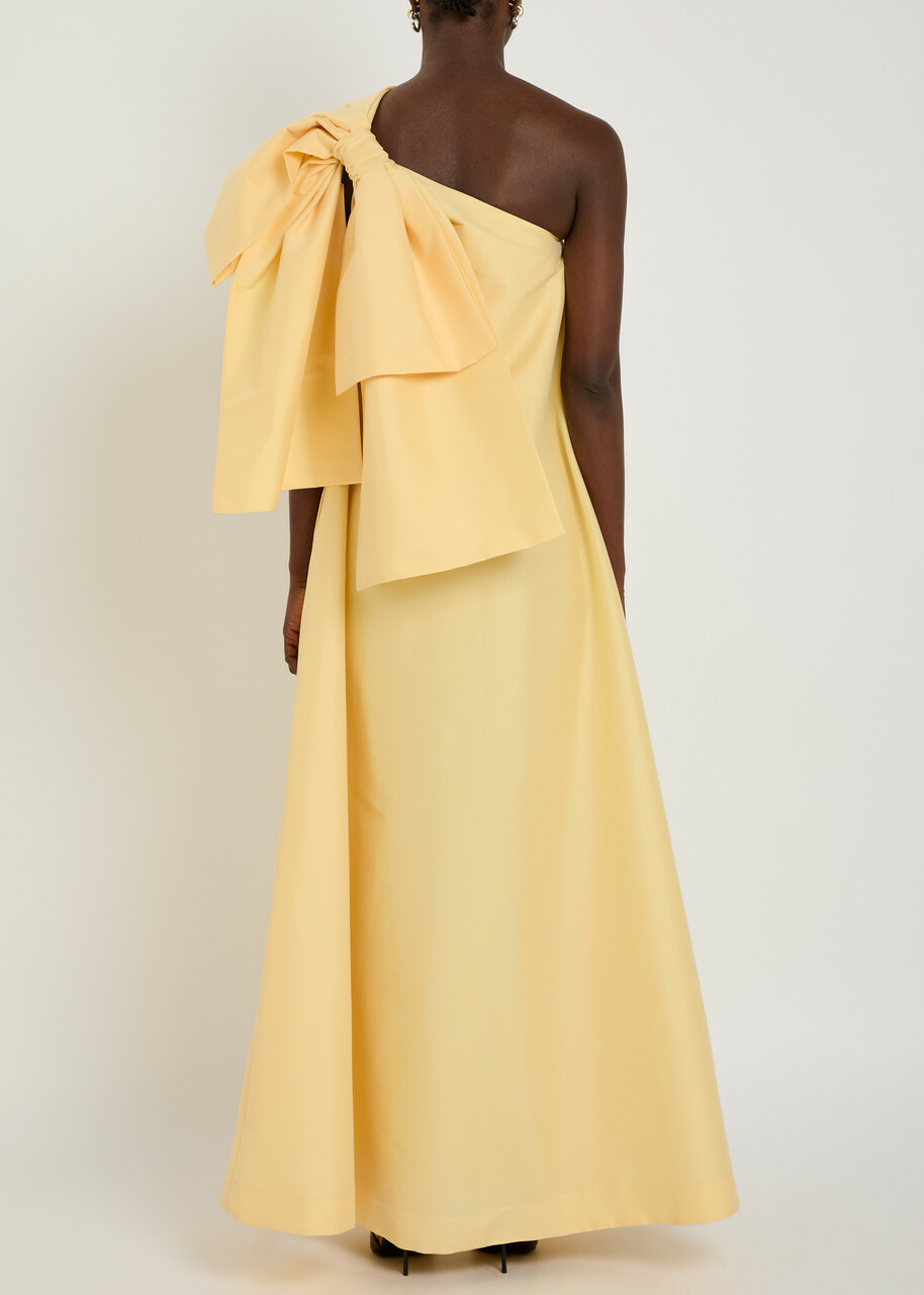 Bernadette Winnette Bow-appliquéd Taffeta Gown Yellow