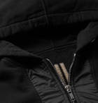 Rick Owens - DRKSHDW Panelled Fleece-Back Cotton-Jersey and Shell Zip-Up Hoodie - Black